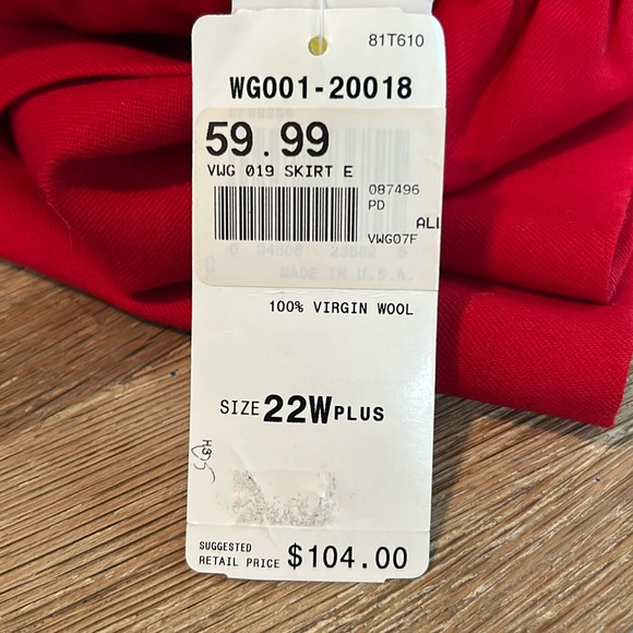 Pendleton Vintage 1950s 100% Wool Red Western Skirt Size 22W - Picture 3 of 8